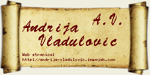 Andrija Vladulović vizit kartica